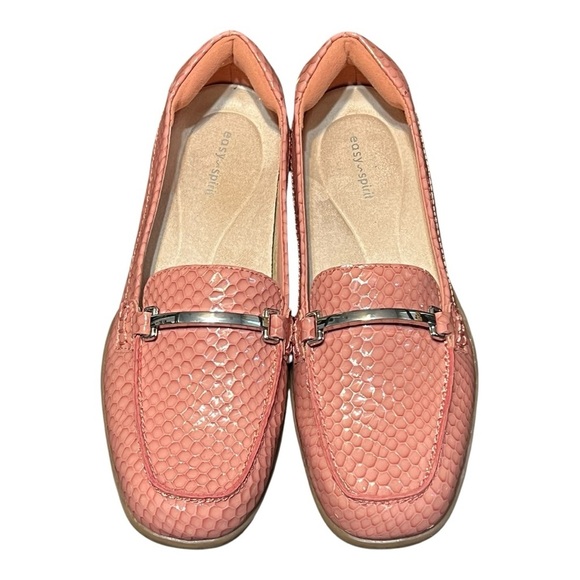 Easy Spirit 9M Paula Loafer Pink Croc Embossed Patent Leather Slip-On Shoes - Picture 1 of 7